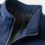 Mark - Cross Zip Leather Jacket