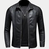 Mark - Cross Zip Leather Jacket
