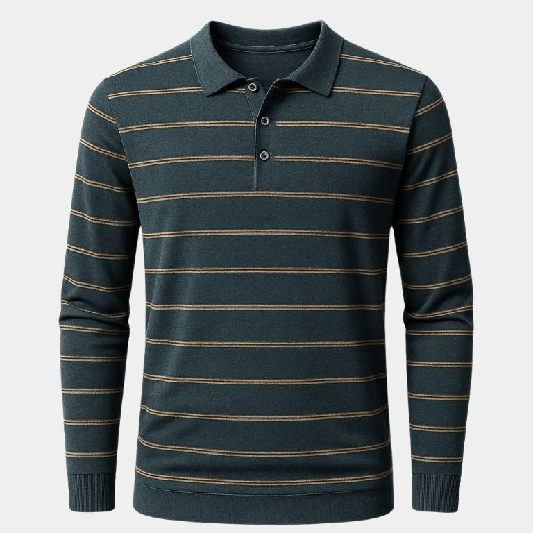 Colton - Striped Long Sleeve Polo