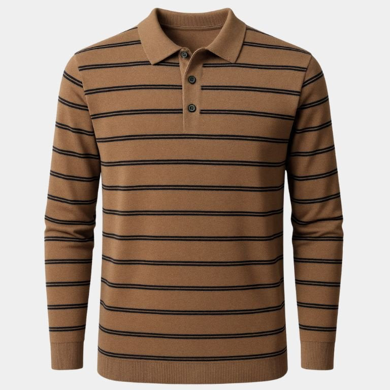 Colton - Striped Long Sleeve Polo