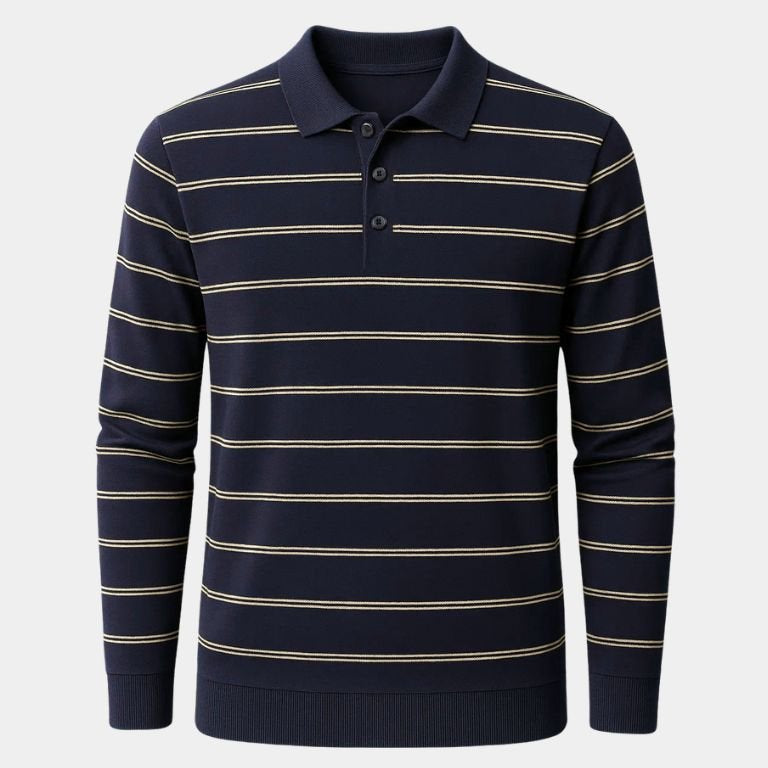Colton - Striped Long Sleeve Polo
