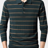 Colton - Striped Long Sleeve Polo