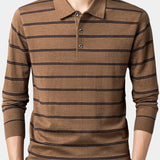 Colton - Striped Long Sleeve Polo
