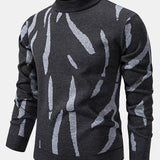 Blake - Abstract Print Stand Collar Sweater