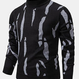 Blake - Abstract Print Stand Collar Sweater