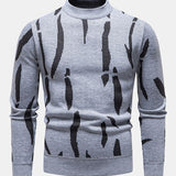 Blake - Abstract Print Stand Collar Sweater