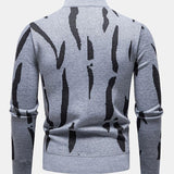 Blake - Abstract Print Stand Collar Sweater