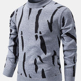 Blake - Abstract Print Stand Collar Sweater