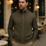 Steve - Zip Collar Knit Cardigan