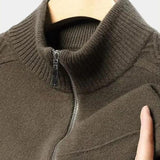 Steve - Zip Collar Knit Cardigan