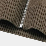 Steve - Zip Collar Knit Cardigan