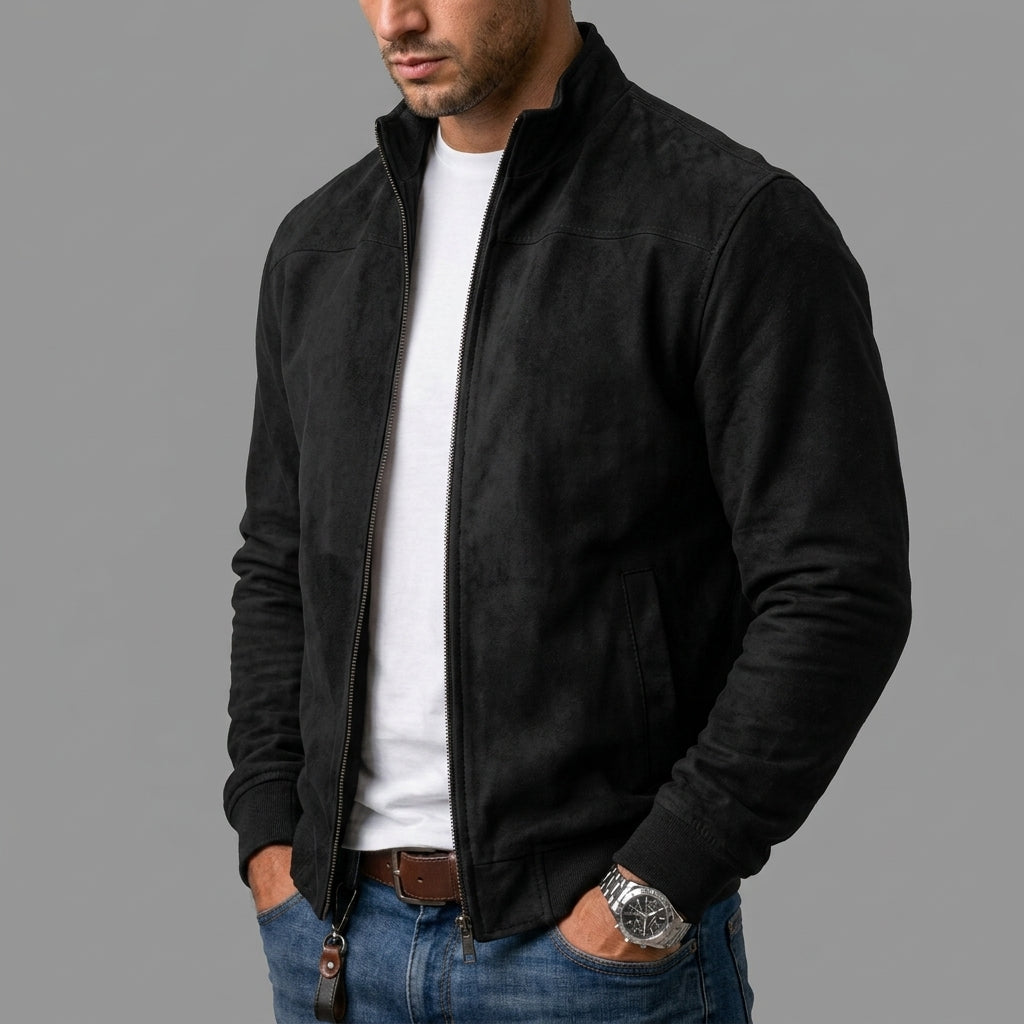 Forrest men's suede bomber jacket, view 2