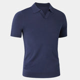 Keegan - Knit Polo with Open Collar