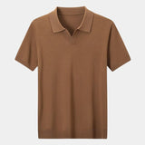 Keegan - Knit Polo with Open Collar