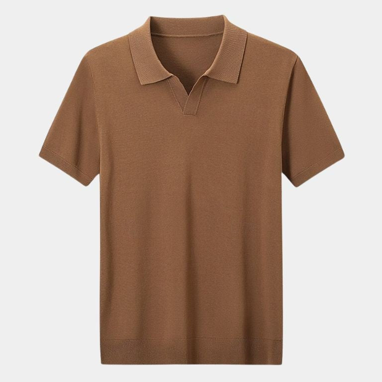 Keegan - Knit Polo with Open Collar