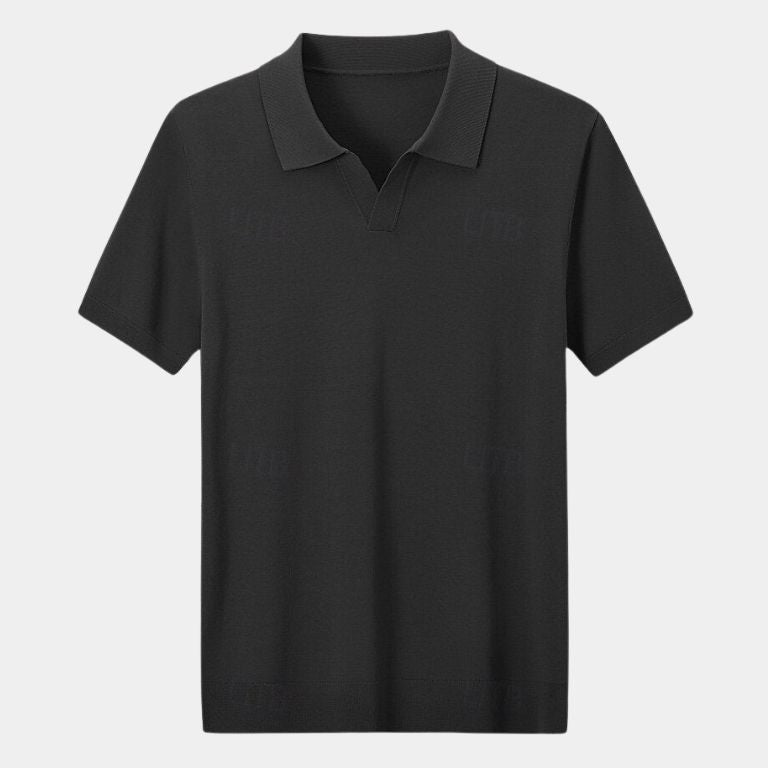 Keegan - Knit Polo with Open Collar