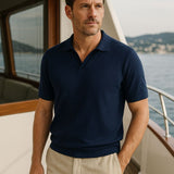 Keegan - Knit Polo with Open Collar