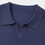 Keegan - Knit Polo with Open Collar