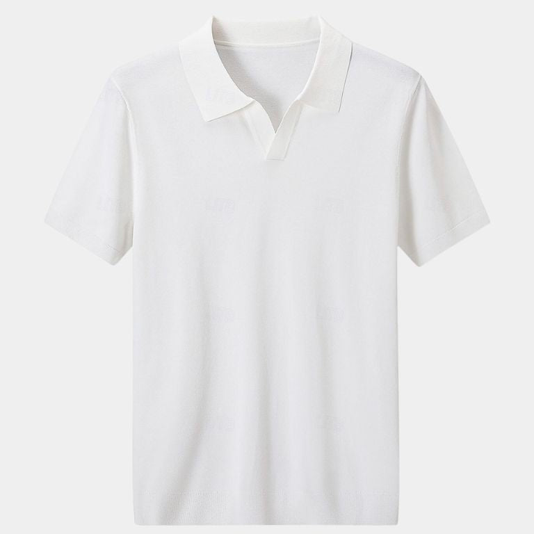 Keegan - Knit Polo with Open Collar