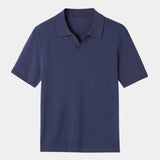 Keegan - Knit Polo with Open Collar