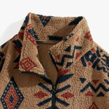 Alistair - Aztec Pattern Teddy Fleece Quarter-Zip Pullover