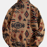 Alistair - Aztec Pattern Teddy Fleece Quarter-Zip Pullover