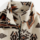 Alistair - Aztec Pattern Teddy Fleece Quarter-Zip Pullover