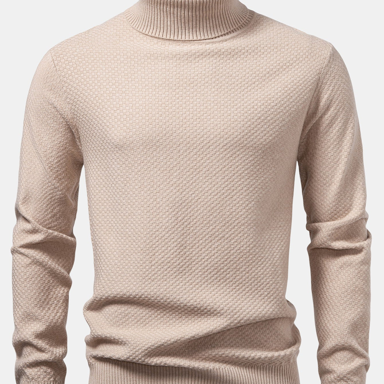 Emmett - Checkerboard Knit Turtleneck Sweater