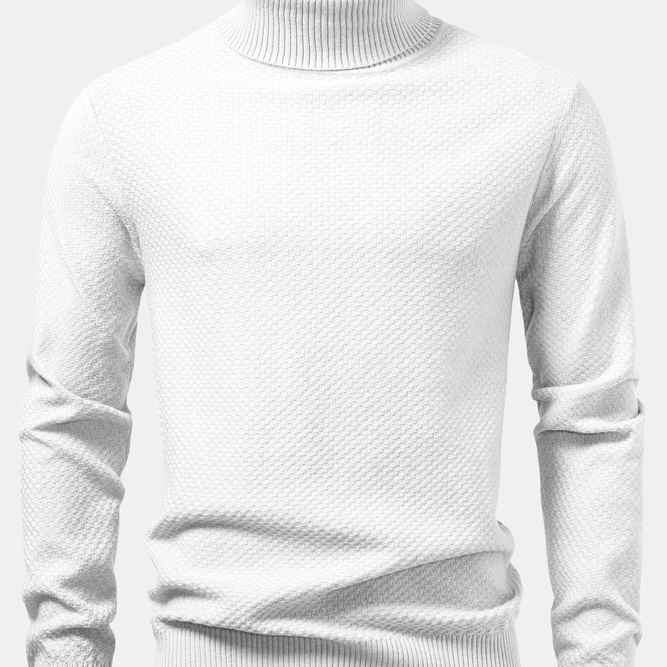 Emmett - Checkerboard Knit Turtleneck Sweater