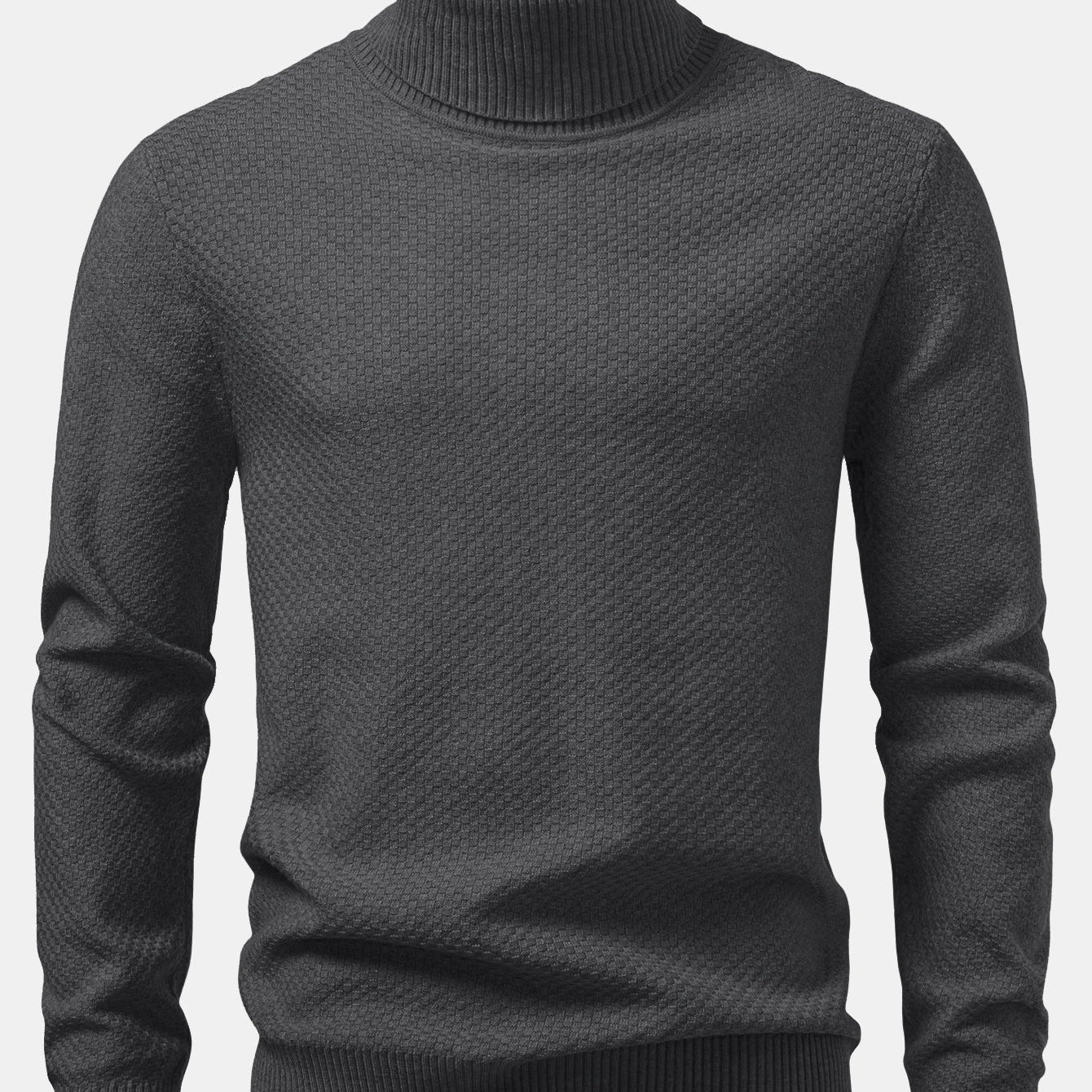 Emmett - Checkerboard Knit Turtleneck Sweater