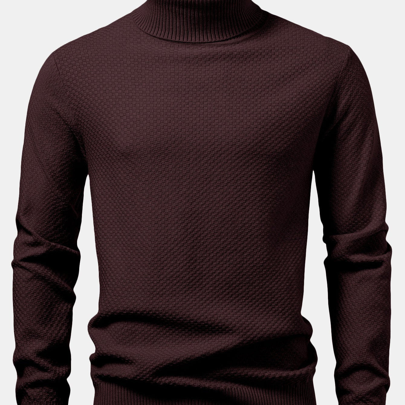 Emmett - Checkerboard Knit Turtleneck Sweater