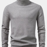 Emmett - Checkerboard Knit Turtleneck Sweater