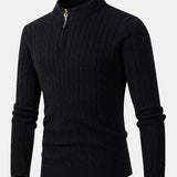 Dawson - Cable Knit Stand Collar Quarter-Zip Sweater