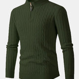 Dawson - Cable Knit Stand Collar Quarter-Zip Sweater
