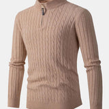 Dawson - Cable Knit Stand Collar Quarter-Zip Sweater