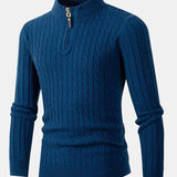 Dawson - Cable Knit Stand Collar Quarter-Zip Sweater