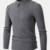 Dawson - Cable Knit Stand Collar Quarter-Zip Sweater