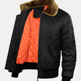 Thomas - Padded Bomber Jacket with Faux Fur Collar