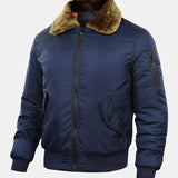 Thomas - Padded Bomber Jacket with Faux Fur Collar