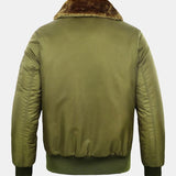 Thomas - Padded Bomber Jacket with Faux Fur Collar