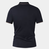 Joel - Navy Contrast Piping Polo