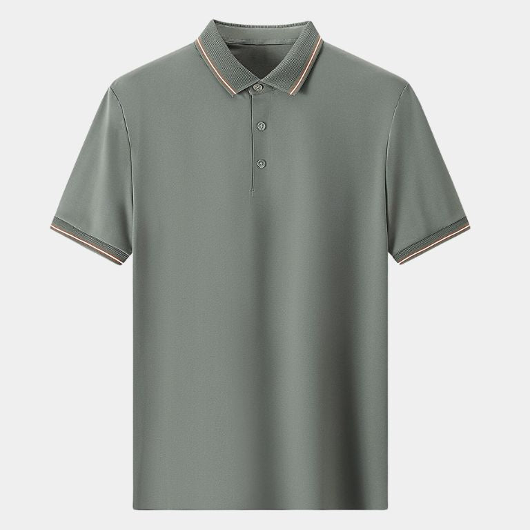 Joel - Navy Contrast Piping Polo