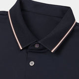 Joel - Navy Contrast Piping Polo