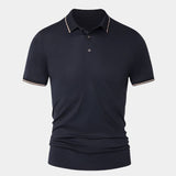 Joel - Navy Contrast Piping Polo