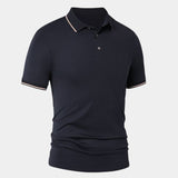 Joel - Navy Contrast Piping Polo