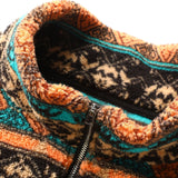 Stuart - Folk Pattern Teddy Fleece Quarter-Zip Pullover
