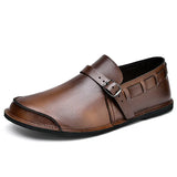 Zachary - Leather Buckle Loafers