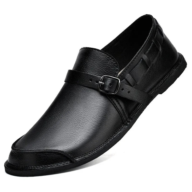 Zachary - Leather Buckle Loafers
