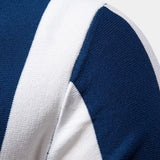 Jesse - Navy Vertical Stripe Zip Polo