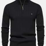 Sawyer - Striped Cotton Quarter-Zip Pullover